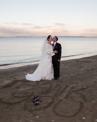Tane and Sarah wedding photo gold made in NZ Tane and Sarah wedding photo gold made in NZ